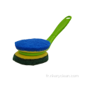 Brosse de nettoyage en pot avec poignée en plastique pliable